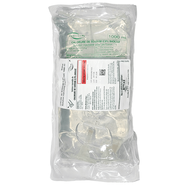 SODIUM CHLORIDE 0.9% SOLUTION PVC BAG 1000ml - Box of 10