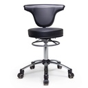 TASK MEDICAL ROUND STOOL WITH BACK & RING BLACK
