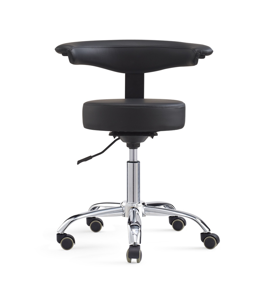 TASK MEDICAL ROUND STOOL WITH ARMREST BLACK