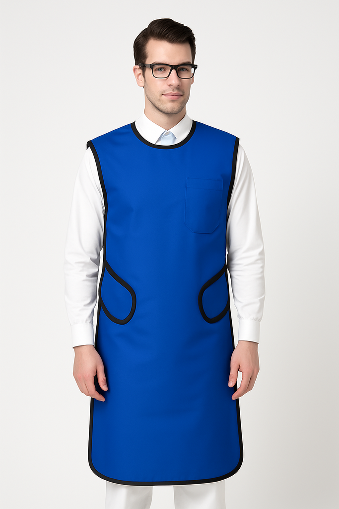 UNIRAY COAT APRON MAXLITE WITH BACK PROTECTION, 0.5-0.25mm, LARGE, L-110 W-65cm, ROYAL BLUE