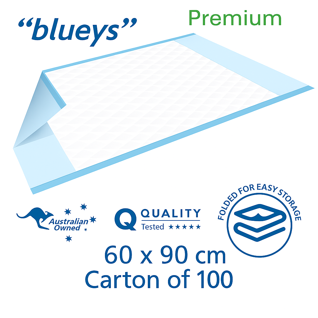 TASK MEDICAL UNDERPADS BLUEYS PREMIUM 60 x 90cm - Carton of 100