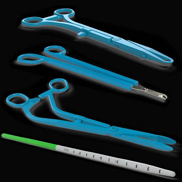 DISPOSABLE IUD INSERTION KIT - 1xPOZZI FORCEPS,1xCHERON FORCEPS, 1xLITTAUER SCISSORS &CH14 HYSTEROMETER PS323 BOX-10