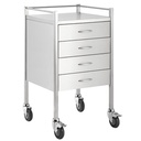 TASK STAINLESS STEEL TROLLEY 4 DRAWER 50(W)x50(D)x90(H)CM EACH