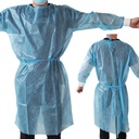 TASK DISPOSABLE ISOLATION GOWN/PPE GOWN 140X120CM LIGHT BLUE,KNITTED CUFFS - 50