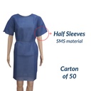 TASK MEDICAL PATIENT GOWN HALF SLEEVES X-LARGE 130x180cm - Carton of 50