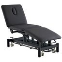 PACIFIC MEDICAL STEALTH HI-LO EXAMINATION COUCH, 3 SECTION, 1 MOTOR, FOOT CONTROL BAR, BLACK FRAME & UPHOLSTERY