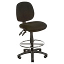 OFFICE DRAFTING CHAIR FABRIC, BLACK, MEDIUM BACK, 2 LEVER, 120KG RATING (YS07D)
