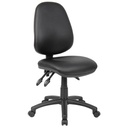 OFFICE CHAIR PU LEATHER, BLACK, HIGH BACK, 3 LEVER, 135KG RATING (YS08PU)