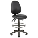 OFFICE DRAFTING CHAIR, PU LEATHER, BLACK, HIGH BACK, 3 LEVER, 135KG RATING (YS08DPU)
