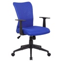 OFFICE CHAIR WITH ARMS, MESH BACK, FABRIC SEAT, ADJUSTABLE SEAT HEIGHT & TILT, 120KG RATING, BLUE (YS01)