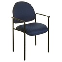 VISITOR CHAIR STACKER WITH FIXED ARMS, PATTERNED FABRIC, STACKABLE, 120KG RATING, BLACK (YS11A)